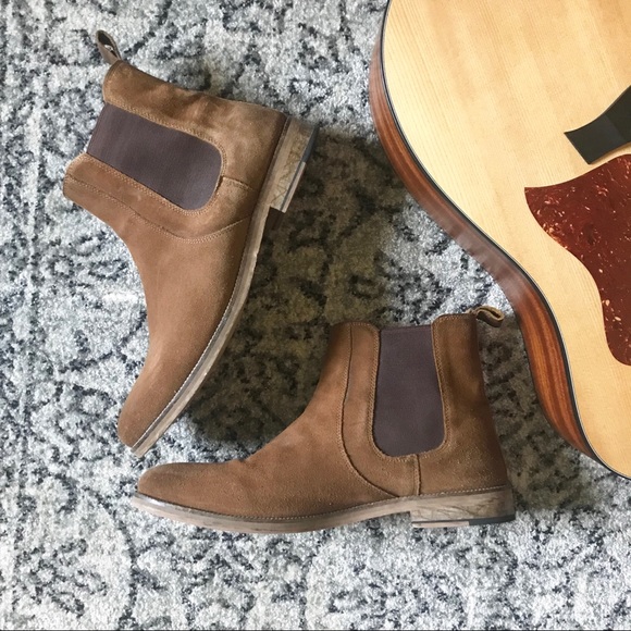 chestnut suede chelsea boots